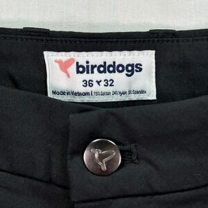 Birddogs Pants Mens 36 x 32 Black Stretch Chino Golf Performance Zipper Pocket